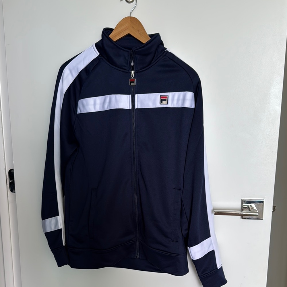Fila Blue and White Lightweight Jacket with Athletic Design